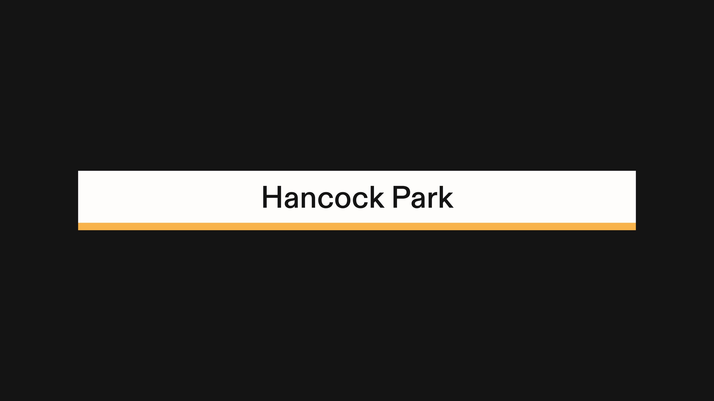 A station name sign with its line colours beneath, 1 of 6.