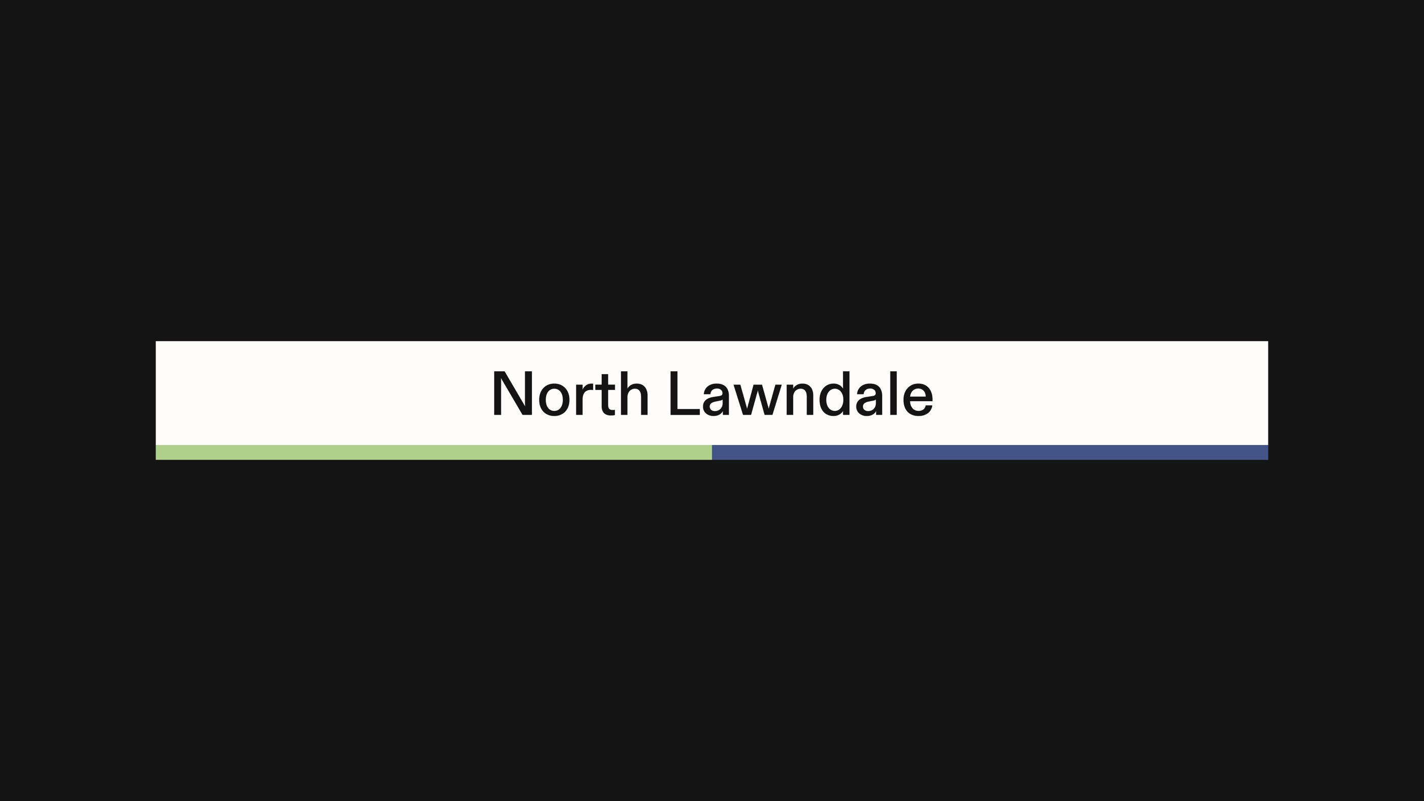A station name sign with its line colours beneath, 2 of 6.